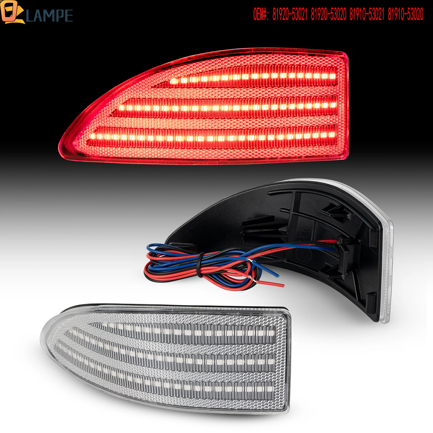 For Lexus IS250 IS350 2005-2013 Rear Bumper Reflector ABS Red Brake Lamp Rear Reflector Light