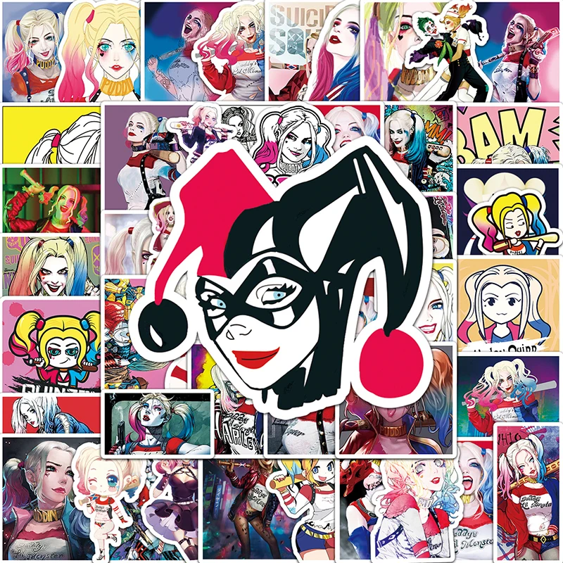 

Hot Sales 52PCS Cartoon Anime Image DIY Graffiti Stickers Suicide Squad Harley Quinn Laptop Computer Waterproof Sticker