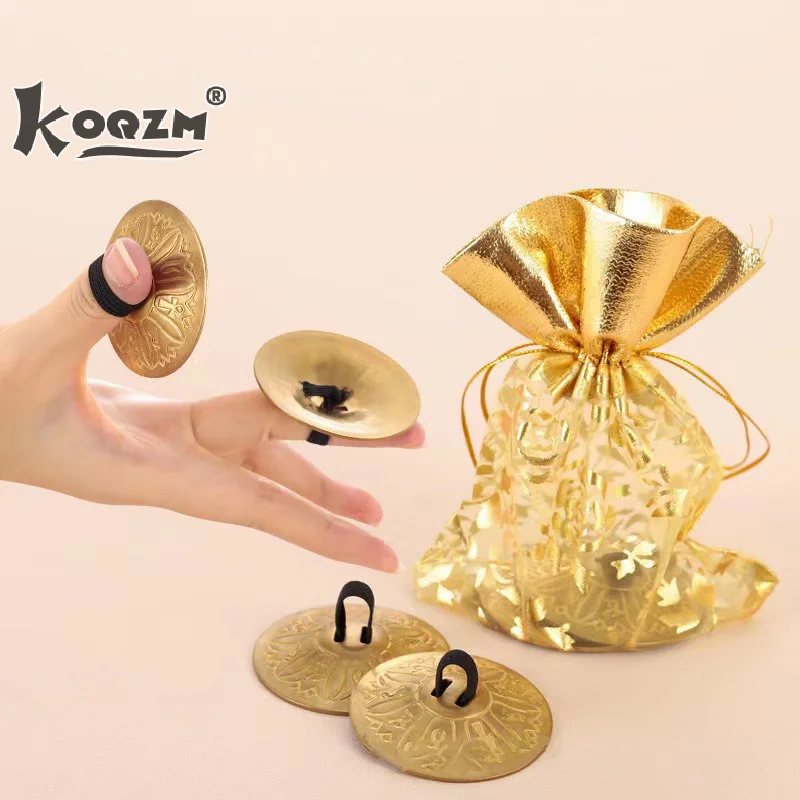 1Pair Creative Finger Cymbals Small Finger Cymbals Belly Dancing Mini Cymbals Musical Instrument Saucers Belly Dance Accessories