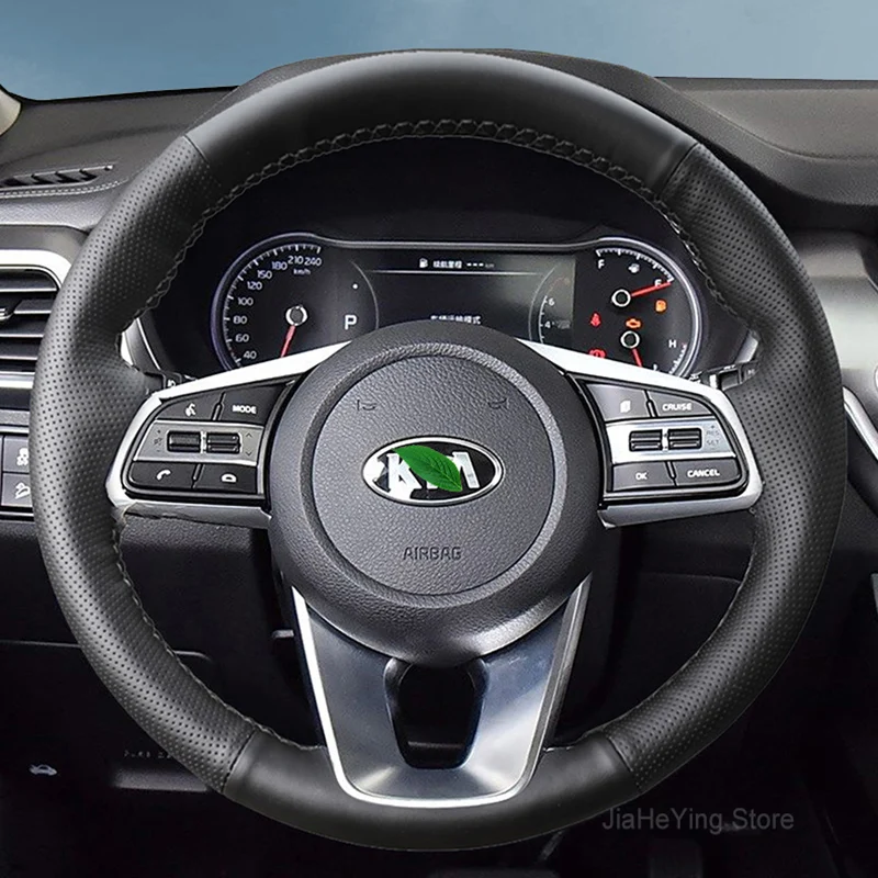 

Hand-sewn Non-slip Durable Leather Car Steering Wheel Cover for Kia Sportage K3 K5 K2 K4 Cerato KX3 KX5 KX7 Interior Accessories