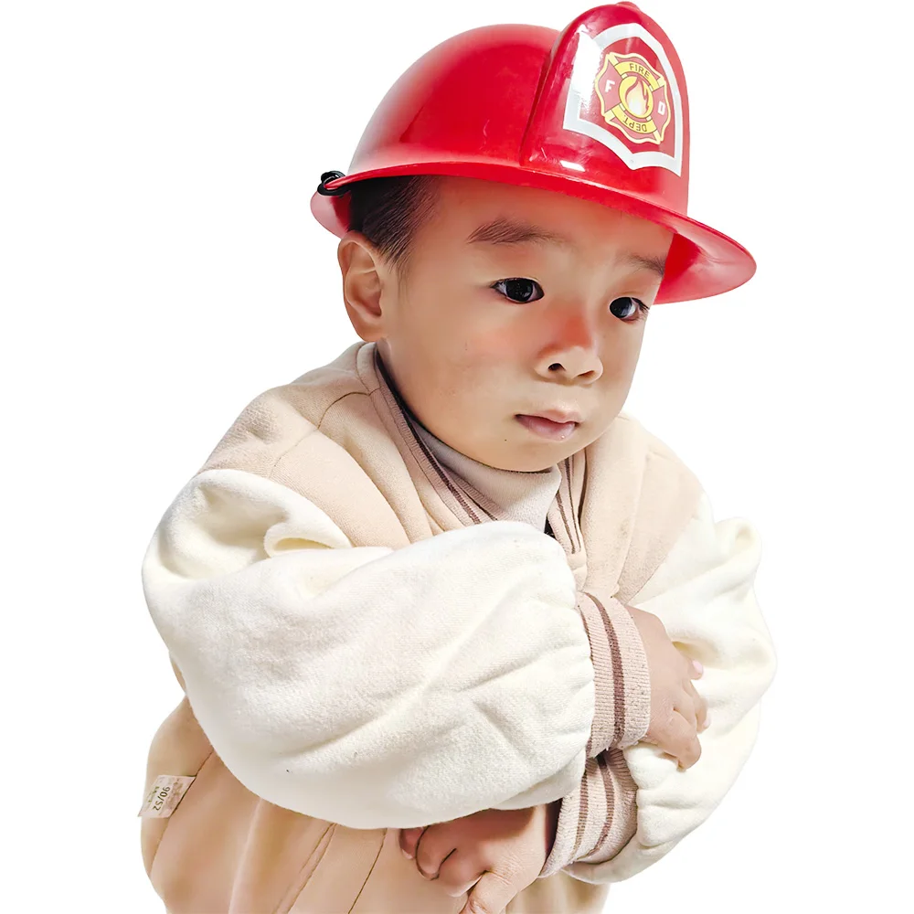 1/2/3/4/5/10 قطعة موضوع النار الأحمر قبعة من البلاستيك الصلب رجال الاطفاء قبعة الاطفال النار حفلة عيد ميلاد لوازم الديكور اطفاء خوذة الدعامة