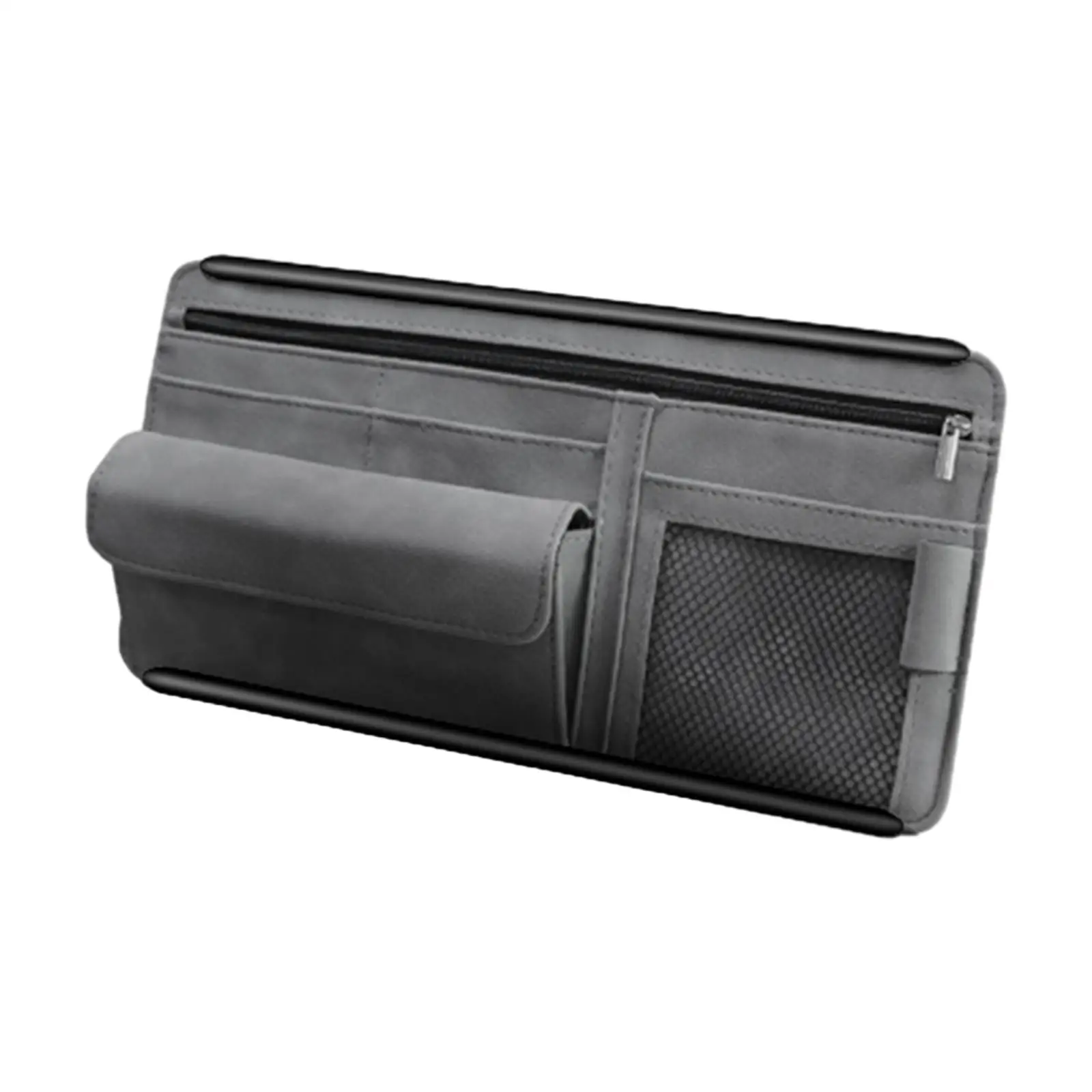 

Car Sun Visor Organizer Glasses Holder Zipper Pocket Convenient Assemble