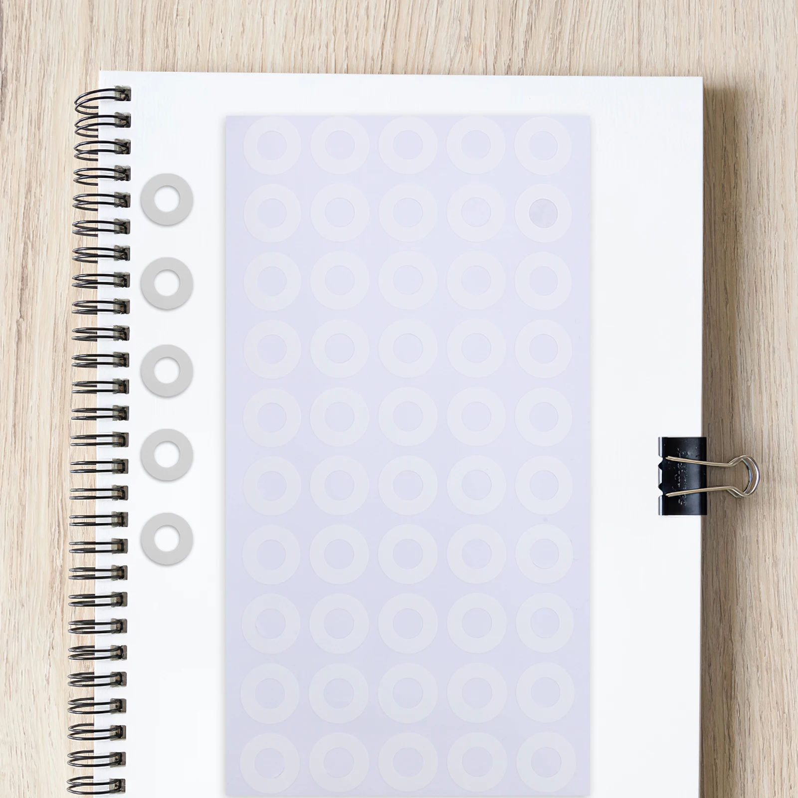 1000 個の自己粘着補強ステッカー丸穴パンチラベル紙バインダー学校事務用品用穴パンチステッカー