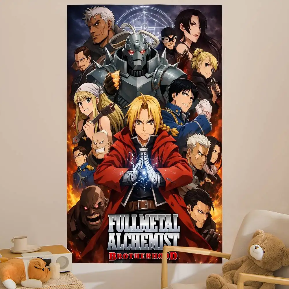 Anime F-Fullmetal A-Alchemist Colorful Tapestry Wall Hanging Bohemian Wall Tapestries Mandala Wall Art Decor