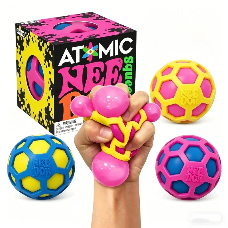 NeeDoh Squishy Schylling Atomic Stress Relief Ball Squishies Blind Box Stress Relief Toy Sensory NeeDoh Fidget Toy Party Gift