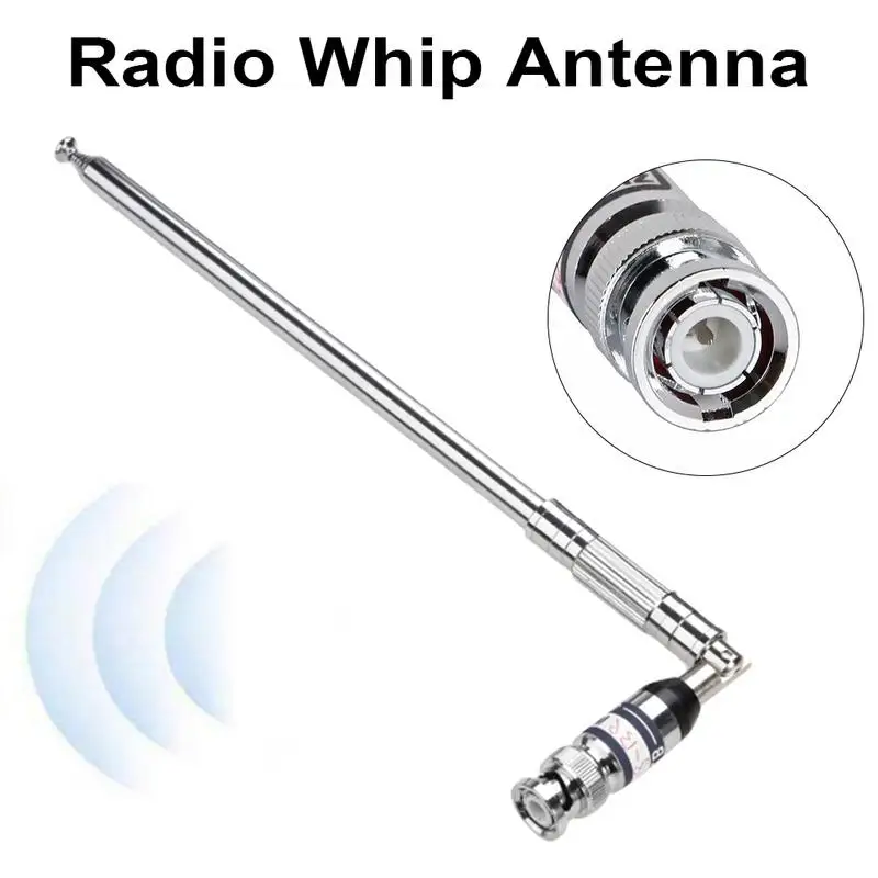 BNC Intercom Long Rod Antenna 118-136MHZ High Gain Stainless Steel 118-136MHz Whip Antenna For Airband Radio Receiver Aviation