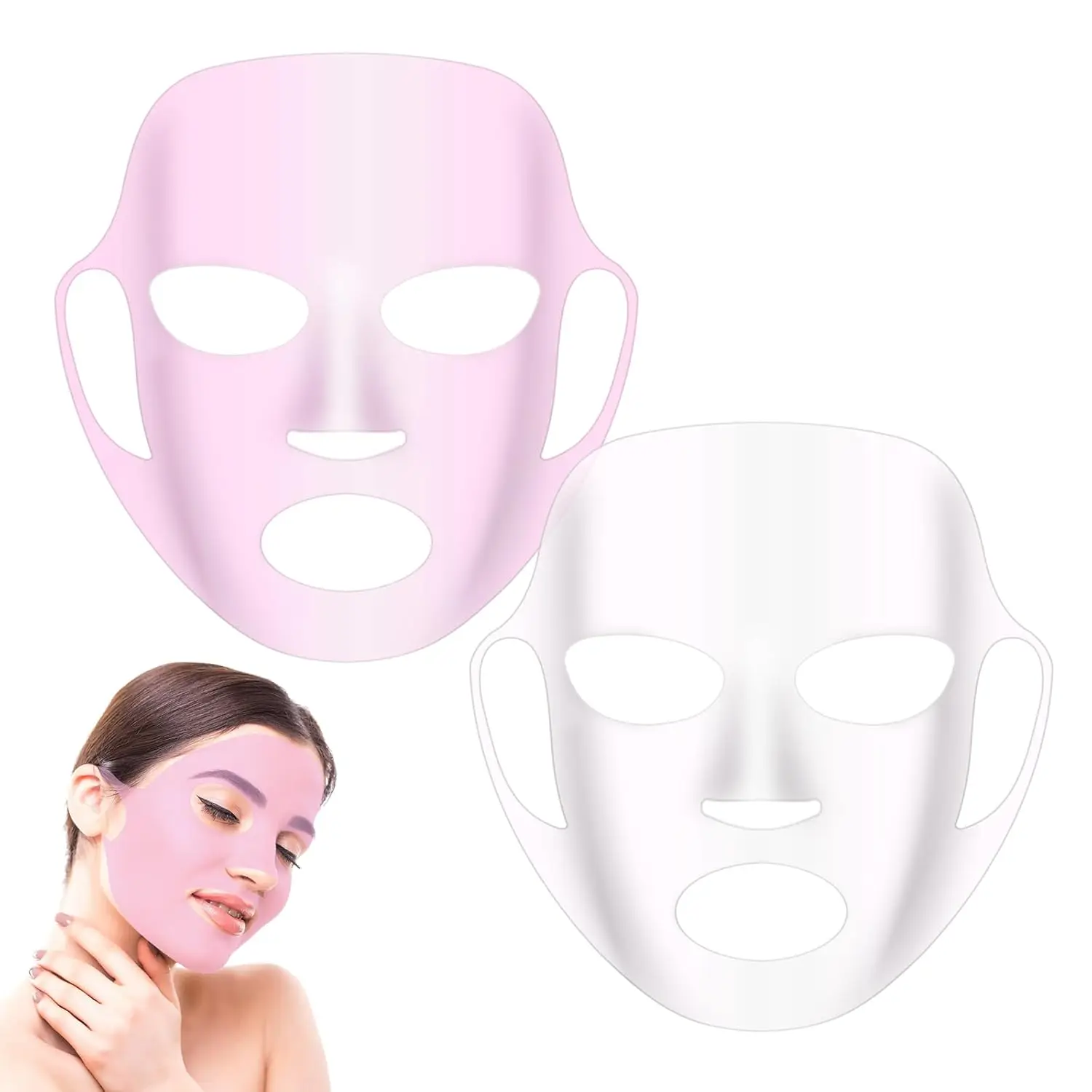 سيليكون قناع الوجه غطاء قابلة لإعادة الاستخدام المضادة للتجاعيد قناع الوجه حامل لأقنعة ورقة ترطيب قناع الوجه سبا الجمال أدوات الوجه #1