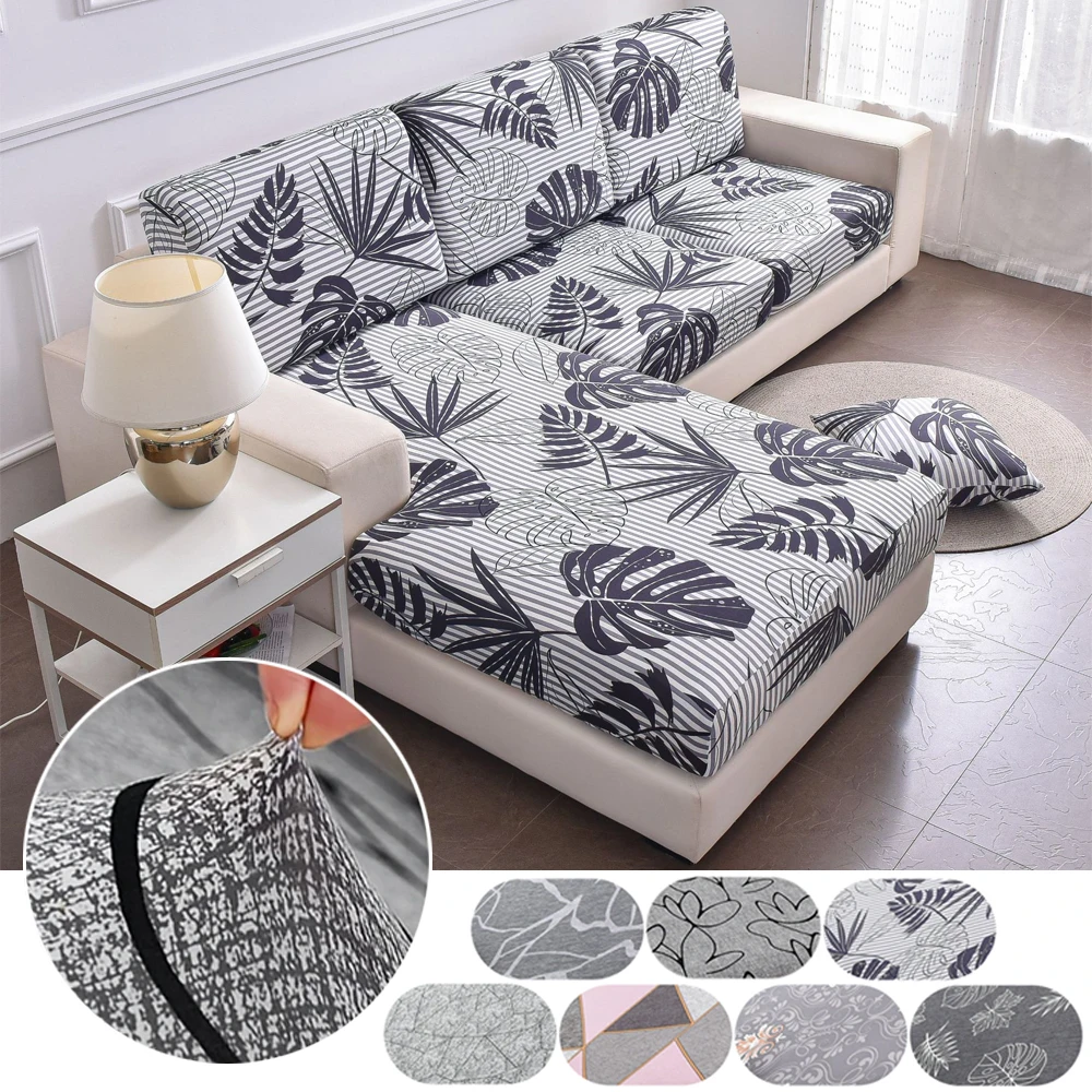 1/2/3/4 Seater Floral Printed Sofa Seat Cushion Cover for Living Room Stretch Elastic Sofa Slipcover L Shape Corner Couch Cover