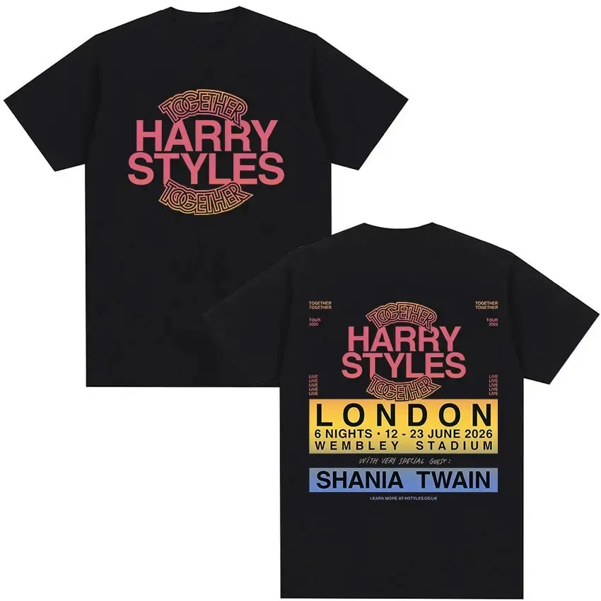 Harry Styles Together 2026 Tour Graphic T-Shirt Men's Fashion Short Sleeve Tee Unisex High Quality Fashion T-Shirt