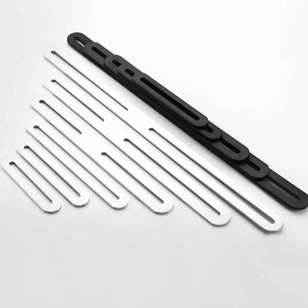 1Pcs Silvery/Black Thickened Stainless Steel Straight Angle Bracket 180 Degree Flat Fixed Bracket Connector Furniture Holder