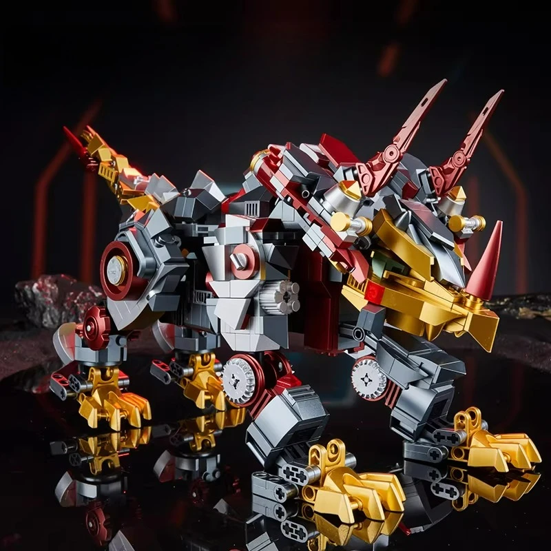 

Новая сборная модель динозавра-меха из строительных блоков, коллекционная фигурка, украшение для рабочего стола, игрушка для мальчиков, праздничный подарок