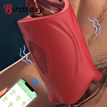 Wibrator penisa Bluetooth dla mężczyzn Masturbator Sex Machine Penis Delay Trainer Cock Ring Glans Massager Męskie zabawki erotyczne dla dorosłych