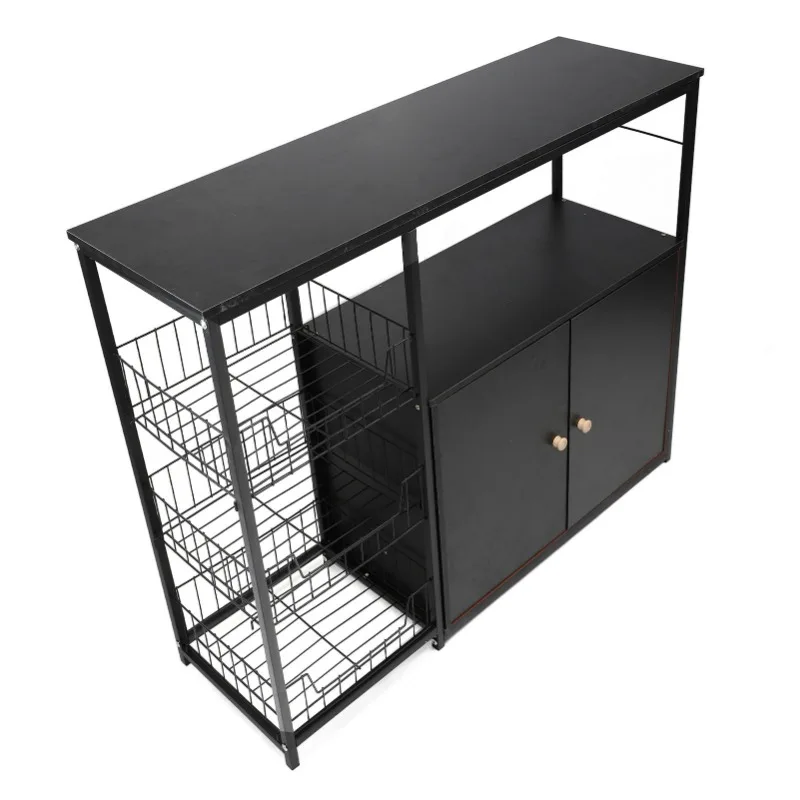 Cabinet Multifunctional Floor Standing Sideboard Cabinet Microwave Shelf Organizer Rack Pot Storage for Dining Room Living Room