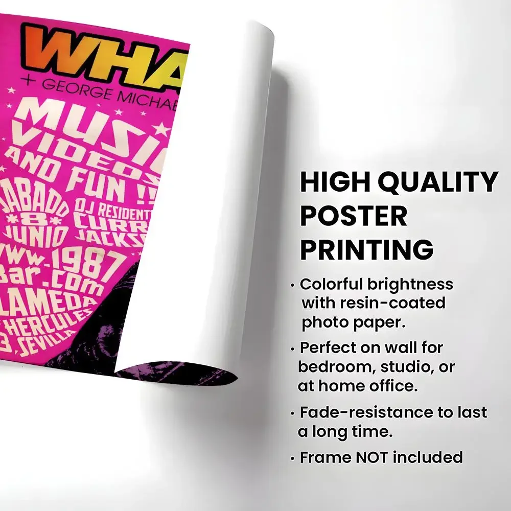 ديكور المنزل G-جورج مايكل ملصق HD ذاتي اللصق مقاوم للماء مثالي للمنزل والمكتب وغرفة النوم هدية رائعة #4