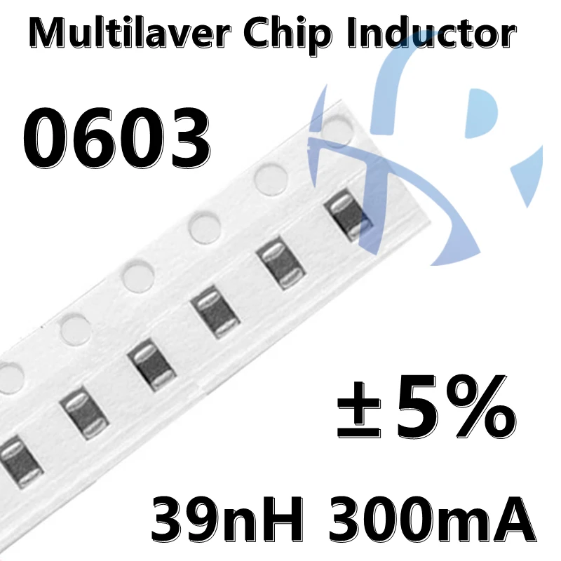 (50pcs) 1608 0603 39nH 300mA 1NH 1.2/2.2/3.3/4.7/10/22/33/47/68/82/100NH ±0.3NH ±5% SMD Multilaver Chip High Frequency Inductor