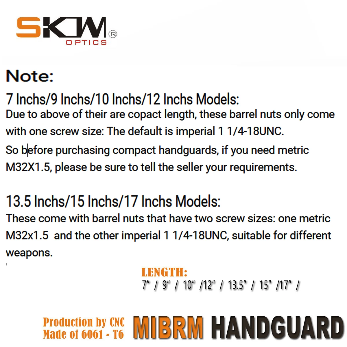 SKWGEAR Guardamanos AR15 Keymod M-LOK Free-Float Aluminio Picatinny - imagen 2