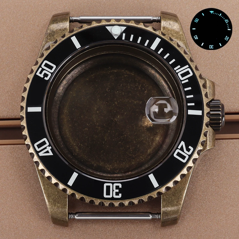 

40mm Men's NH35 Watch Case C3 Luminous Bezel Sapphire Glass For SUB NH35 NH36 NH38/34 4R36 Automatic Movements Watch Accessories