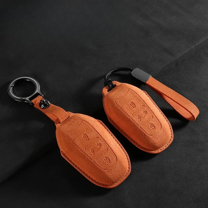 

Leather Car Key Case Cover For Peugeot 308 408 508 Citroen C4L C6 C3-XR Picasso DS3 DS4 DS5 Shell Keychain For Peugeot