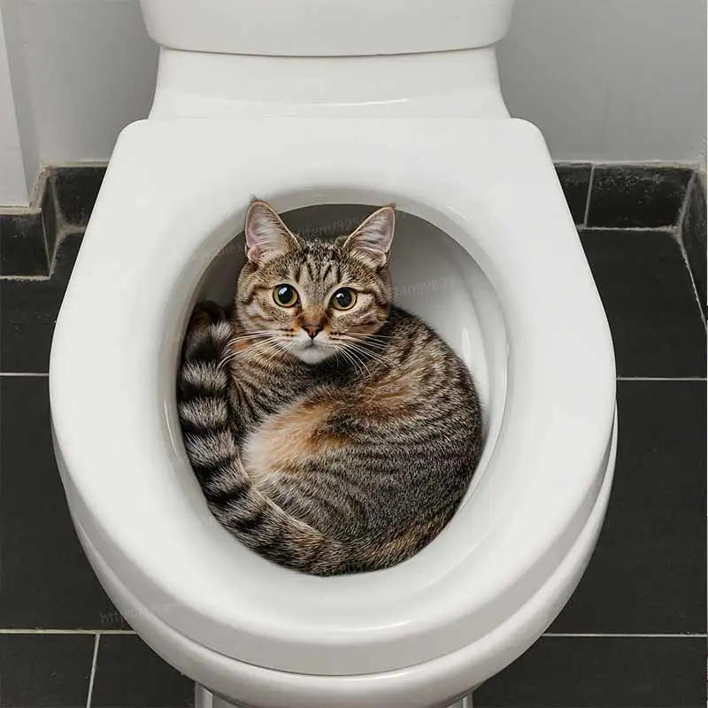 Funny Cat Toilet St…