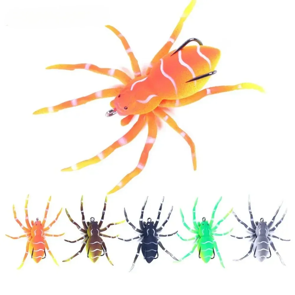 1pcs 4/4.7cm 3/6g Fishing Lure Floating Spider Soft Bait Mini Crankbait Crazy Artificial Bionic Crank Luree Topwater Fake Bait