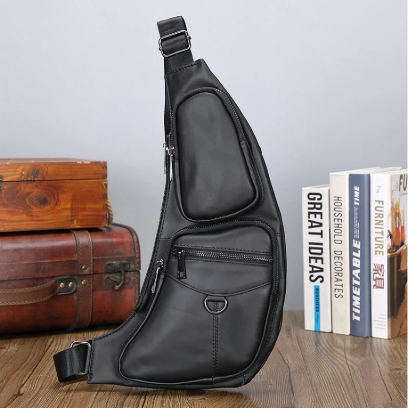 Męska torebka Crossbody w stylu Vintage skórzana torba typu Sling torba turystyczna torba na klatkę piersiowa mała na ramię męska torba na co dzień biznesowa