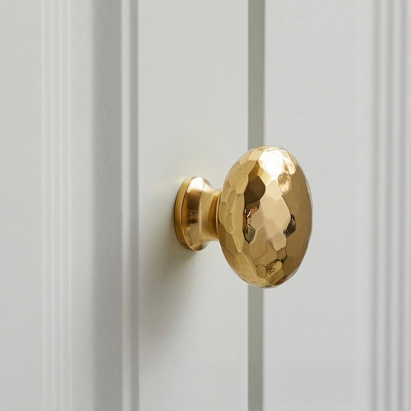 Латунные кованые грибные ручки ручной работы, роскошное золото, для ящиков, шкафов, гардеробов, круглая дизайнерская ручка с одним отверстием