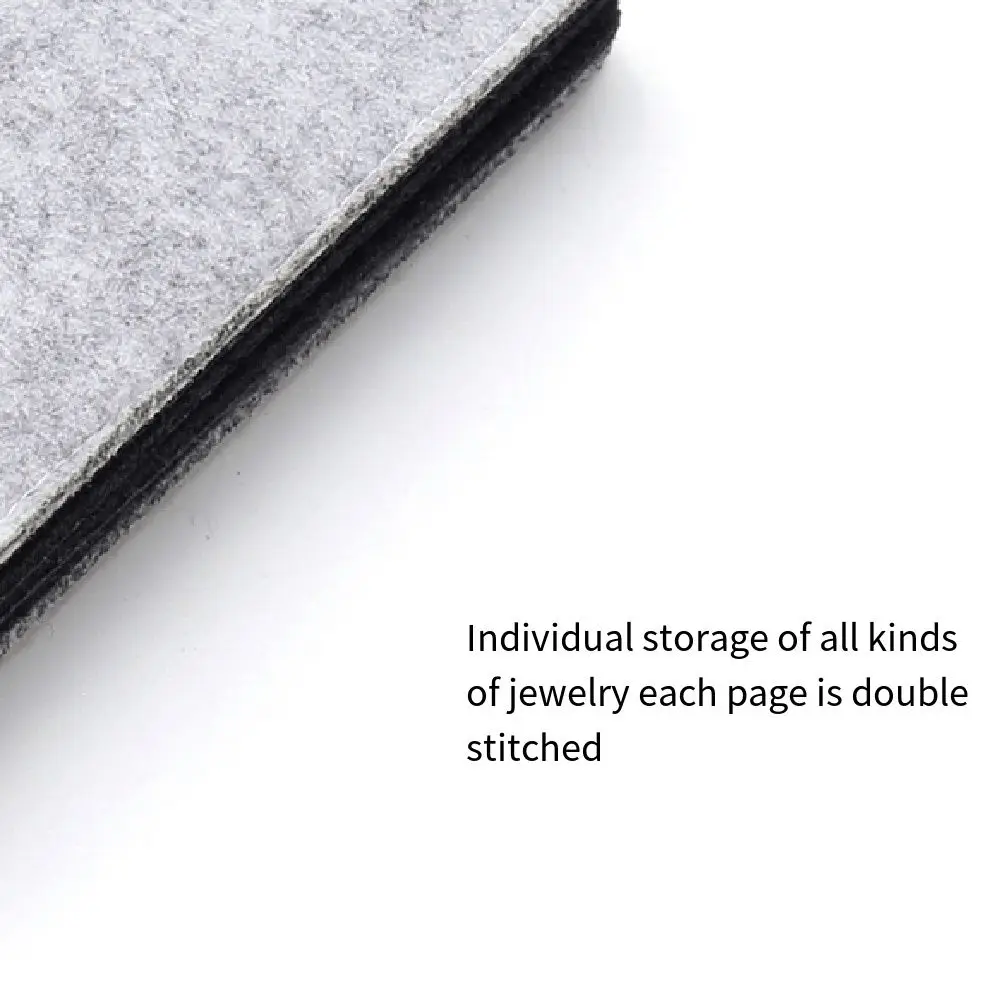 Foldable Book Design Felt Jewelry Storage Book Space Saving Multi-layer Earring Storage Bag Portable Waterproof