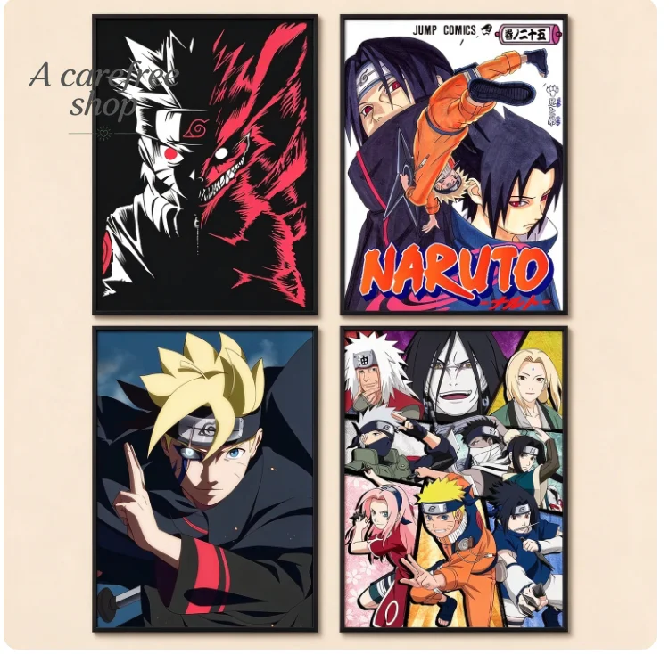 1pc frameless Canvas Paintings New Anime Peripheral Naruto Canvas Frameless Poster 2D Room Wall Dormitory Background Home Dec