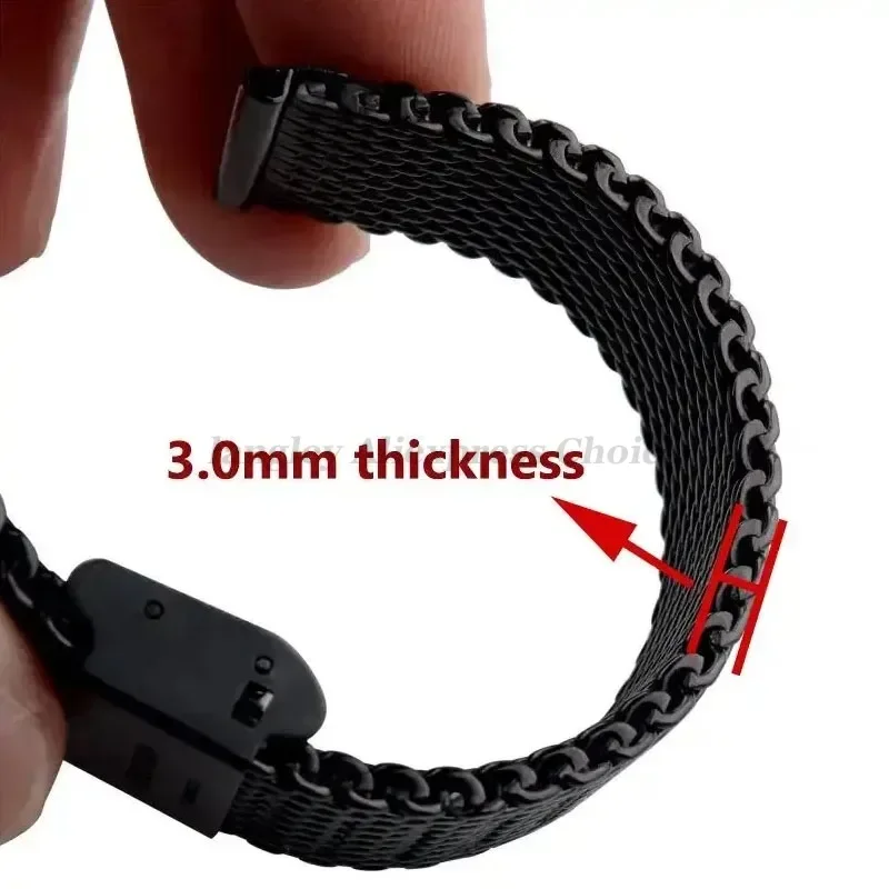 Меланский ремешок из нержавеющей стали с сеткой 1,0, 18 мм, 20 мм, 22 мм, 24 мм для DW, проволочный ремешок толщиной 3 мм, регулируемая длина, аксессуары для часов