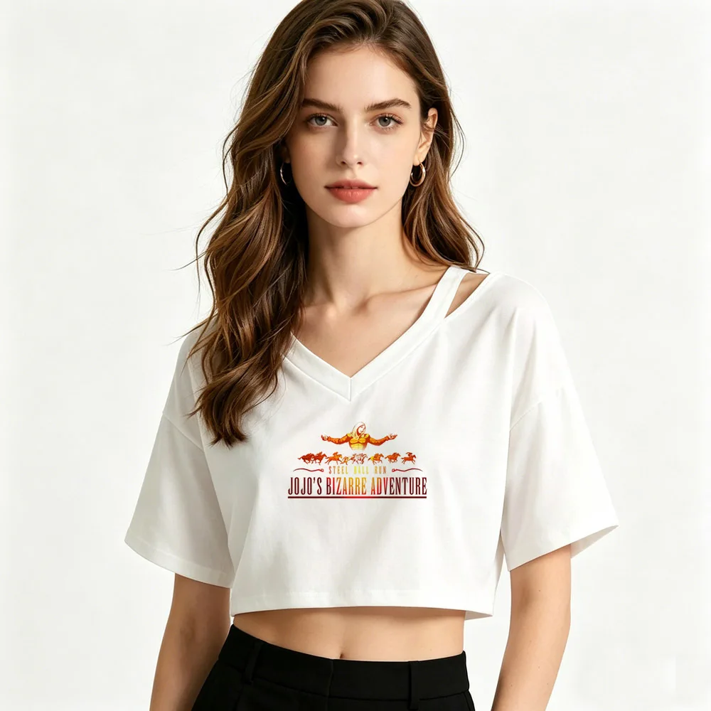 Steel Ball Run crop top ladies gothic korean fashion scene  cutecore gyaru t shirt kawaii dollette graphic