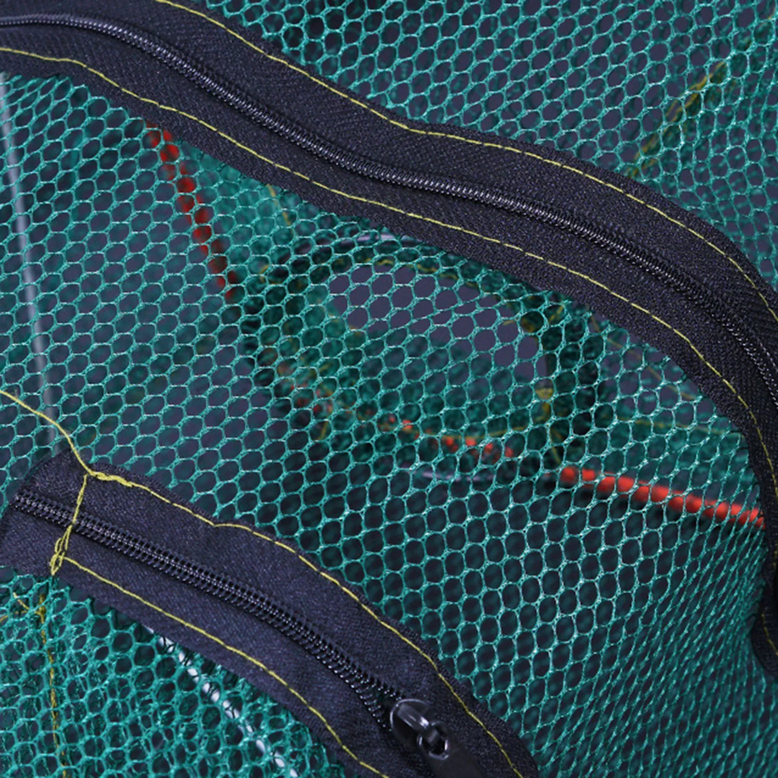 Zusammenklappbare Fischfalle, faltbarer Fischkäfig, Wurfnetz, feinmaschige Falle für Krabben, Garnelen, Krebse, Outdoor-Nylonnetz-Angelzubehör – Detail 9