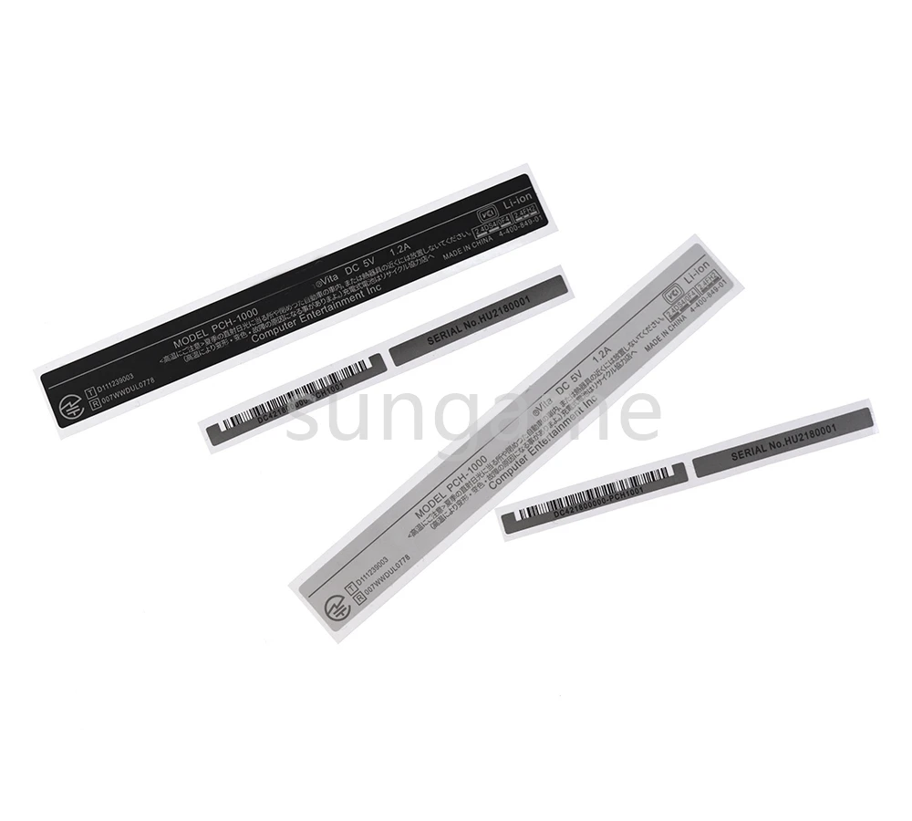 50 Sets Host Shell Etiketten Ersatz für PS Vita PSV 1000 PSV1000 Abdeckung Silber Rand Streifen Rückseite 3-in-1 Aufkleber