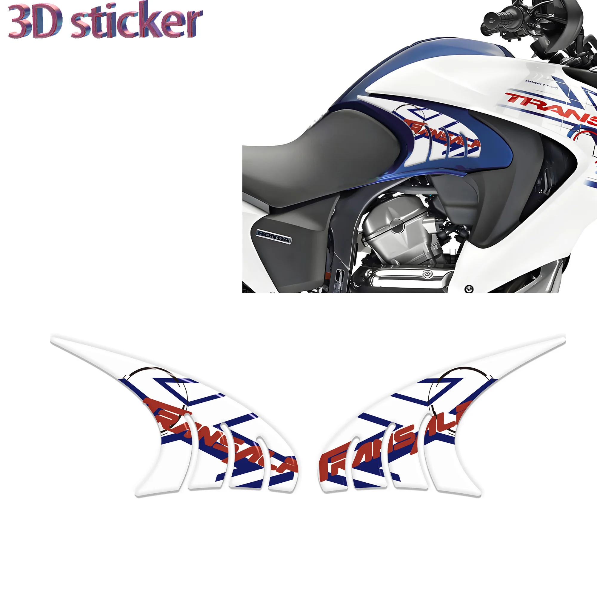 3D Sticker in Gel Resin for Motorcycle Tank Pad Protection Compatible with Honda TRANSALP XL 700 V