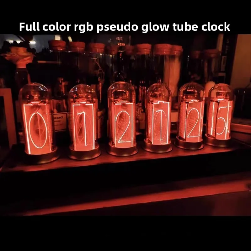 DIY Simulated Nixie Tube Clocks LED Digital Desktop Display Inspired Retro New Year Present Creative Electronic Timepiece