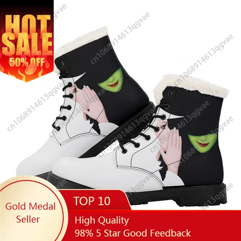 

WICKED He Musical Elphaba Witch Plush Boots Mens Womens Teenager Shoes Casual Boot Light High Quality Couple Customize Made Shoe