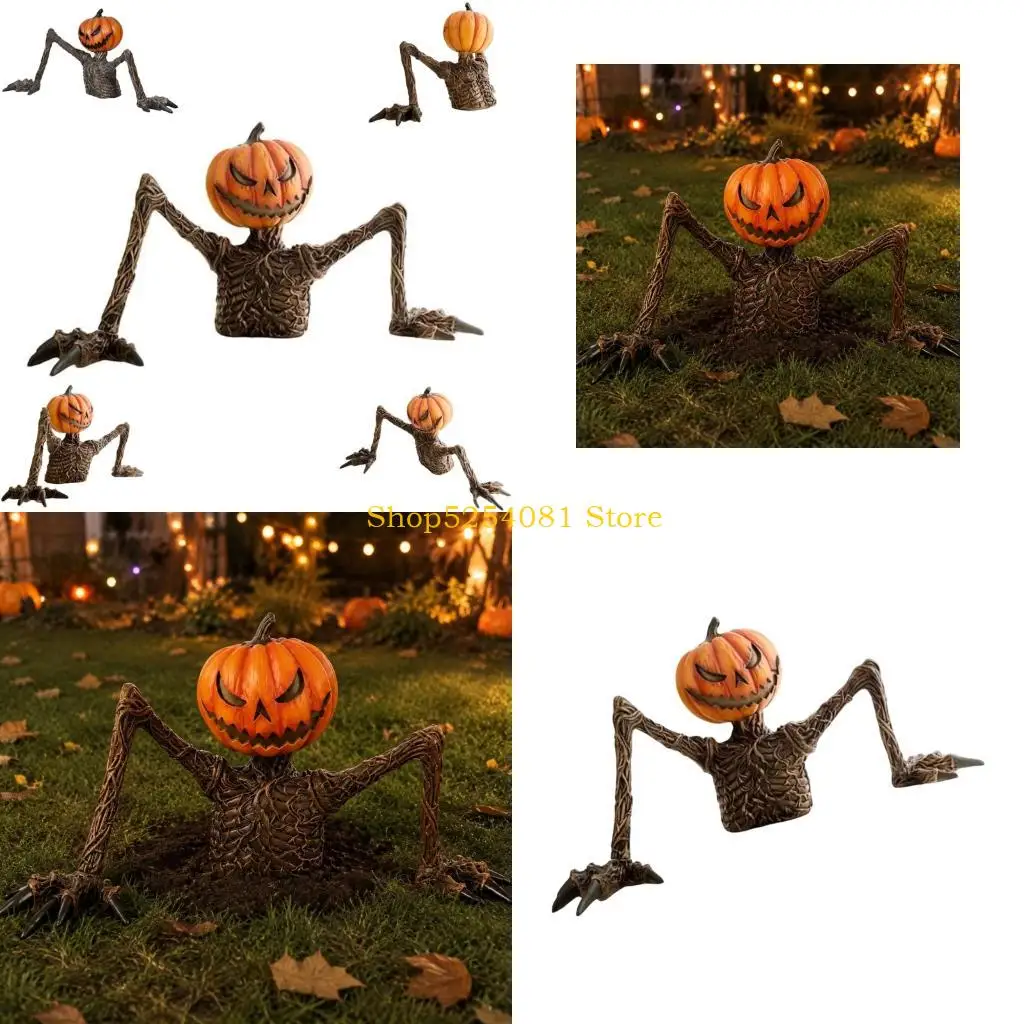 AXYC Halloween Home Display Figurine in Resin with Textured Face Styling, Raised Yard Accent for Porch Lawn Garage and Entry