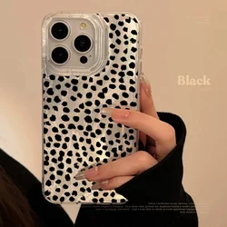 Leopard Love Point Print Phone Case For iPhone 16 17 Pro Case iPhone 15 14 13 12 11 Pro Max 17 Air 16E 7 8 Plus Shockproof Cover
