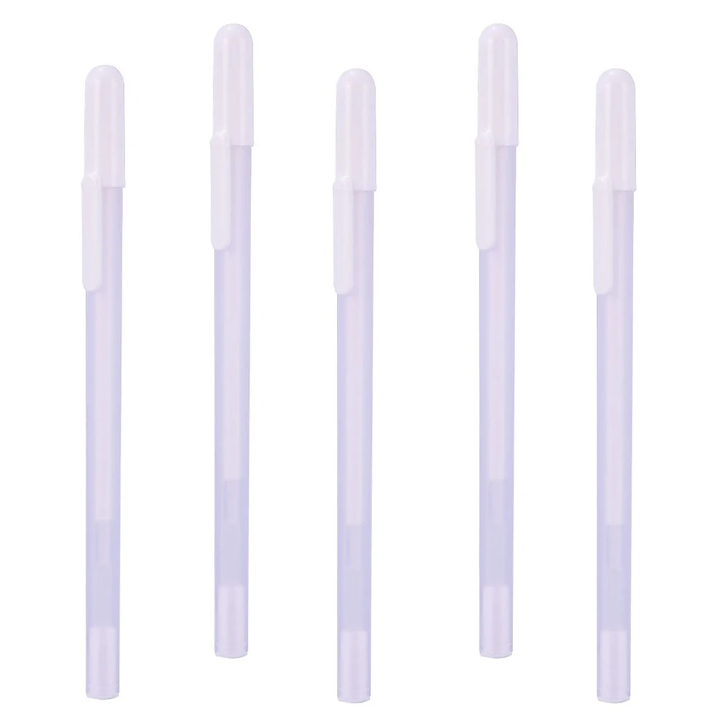 

5pcs White Pens 0.8mm Fine Tip Highlight Markers for Drawing Supplies Black Gel Ink Pens Card Paper Illustration