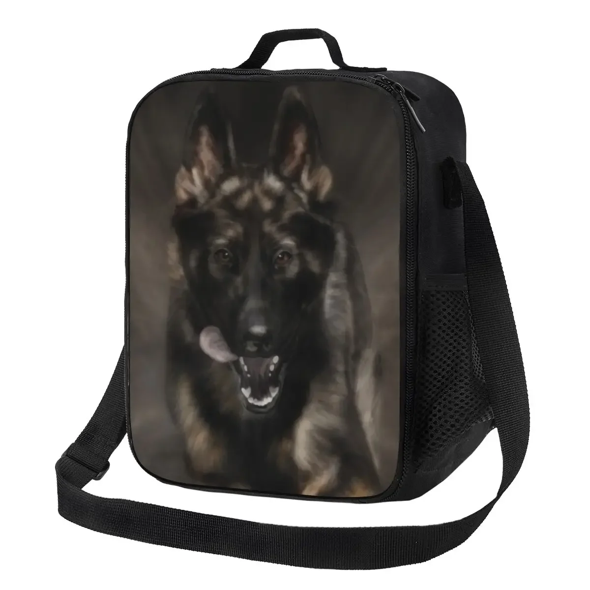 

German Shepherd Dog Running Insulated Lunch Bag for Women Cute Puppy Pet Thermal Cooler Lunch Box Kids School Children