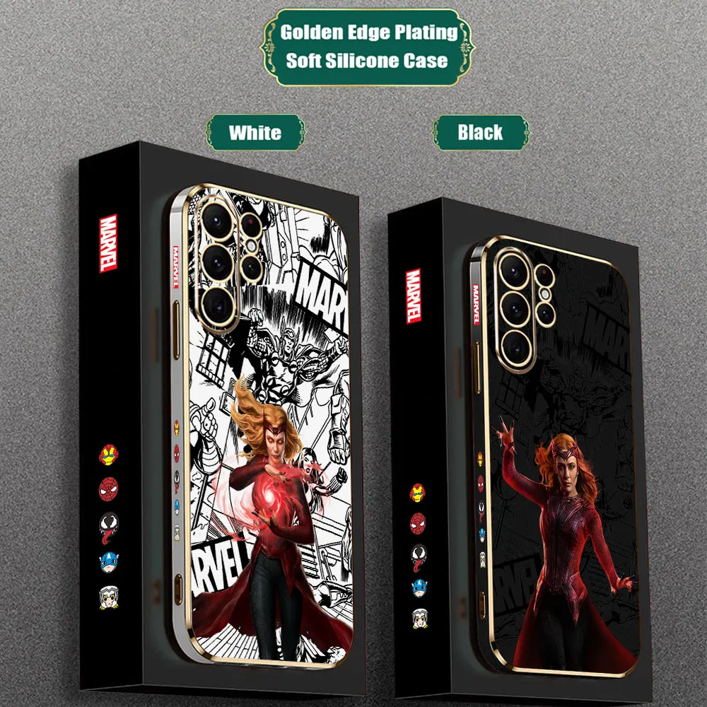 

Marvel Wanda Scarlet Witch S24Ultra Phone Case For Samsung Galaxy S24 S23 S22 S21 S20 Ultra Fe S10 S9 Plus Luxury Plating Cover