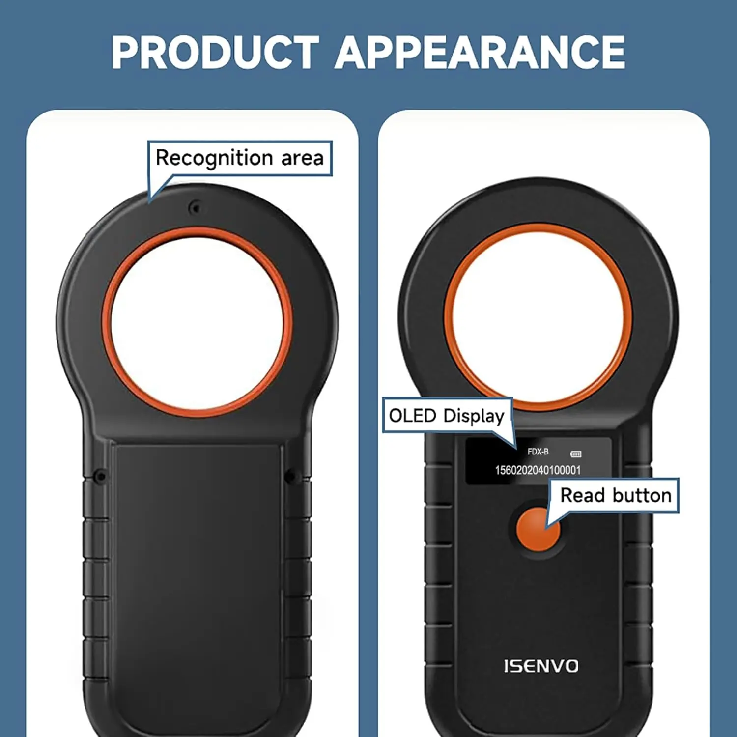 Pet Microchip Scanner Rechargeable 134.2kHz 125kHz 15 Digits Pet Chip ID Reader