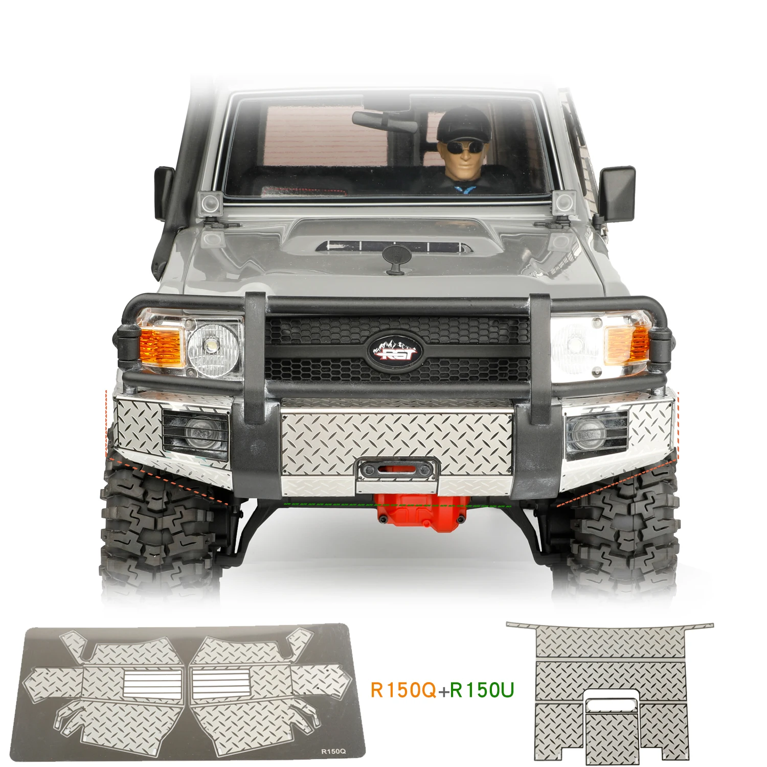 76 RGT LC76 LC71 LC79 Front bumper large surround metal sheet anti slip plate front collision protection