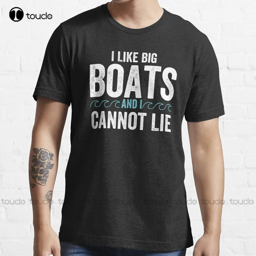 I Like Big Boats And I Cannot Lie Trending T-Shirt Mens Golf Shirt Outdoor Simple Vintag Casual T Shirts Fashion Tshirt Summer