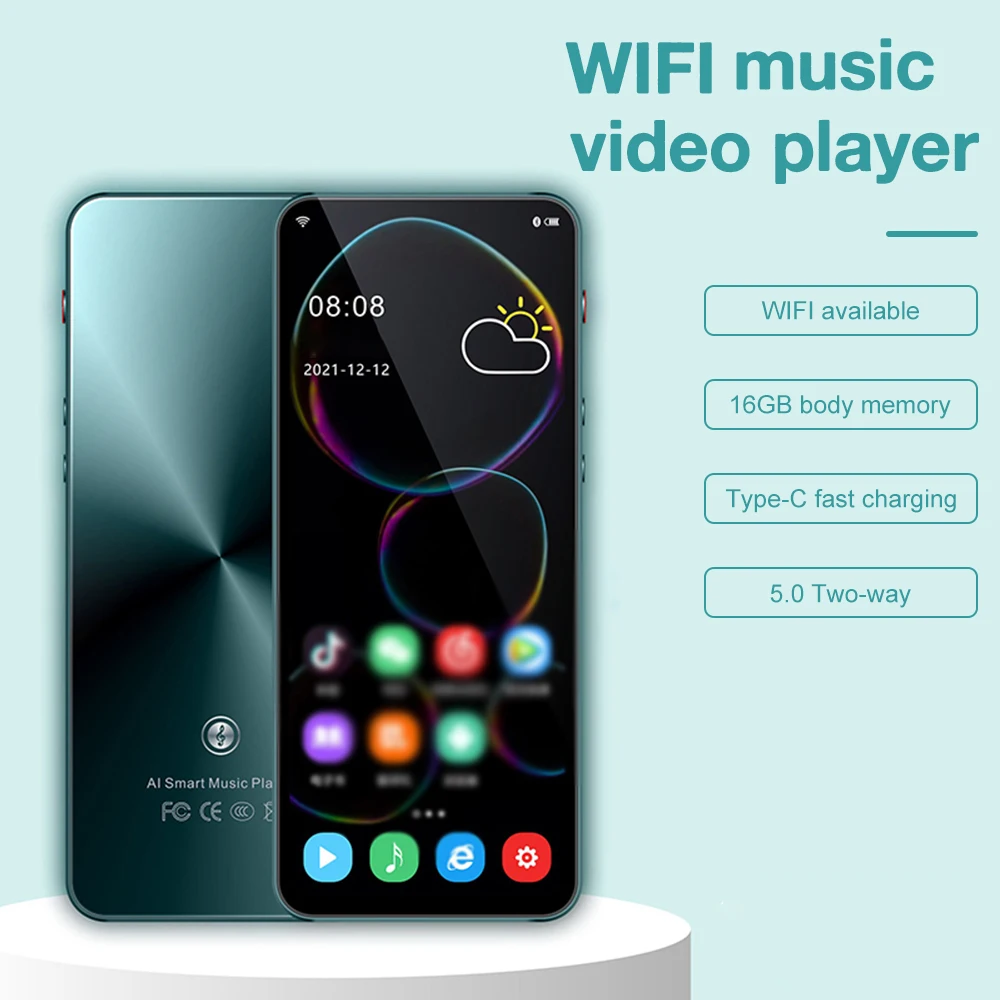 

4.8 Inch Multiple Language Touch Screen Wifi 16gb MP4 Video Player For Android Google Play Mp3 Music Speaker Fm Radio Recorder