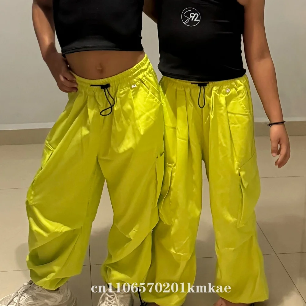 Jazz Kids Hip Hop Joggers Pants Girls Cargo Pants Teenage Straight Trousers High Waist Vintage Casual Streetwear Baggy Pants