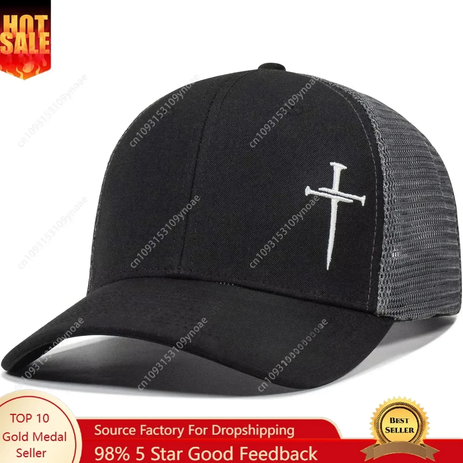

3 Nail Cross Baseball Cap Christian Jesus Christian Hats Gifts Birthday Christmas Man Women Trucker Hat Embroidered Dad Caps
