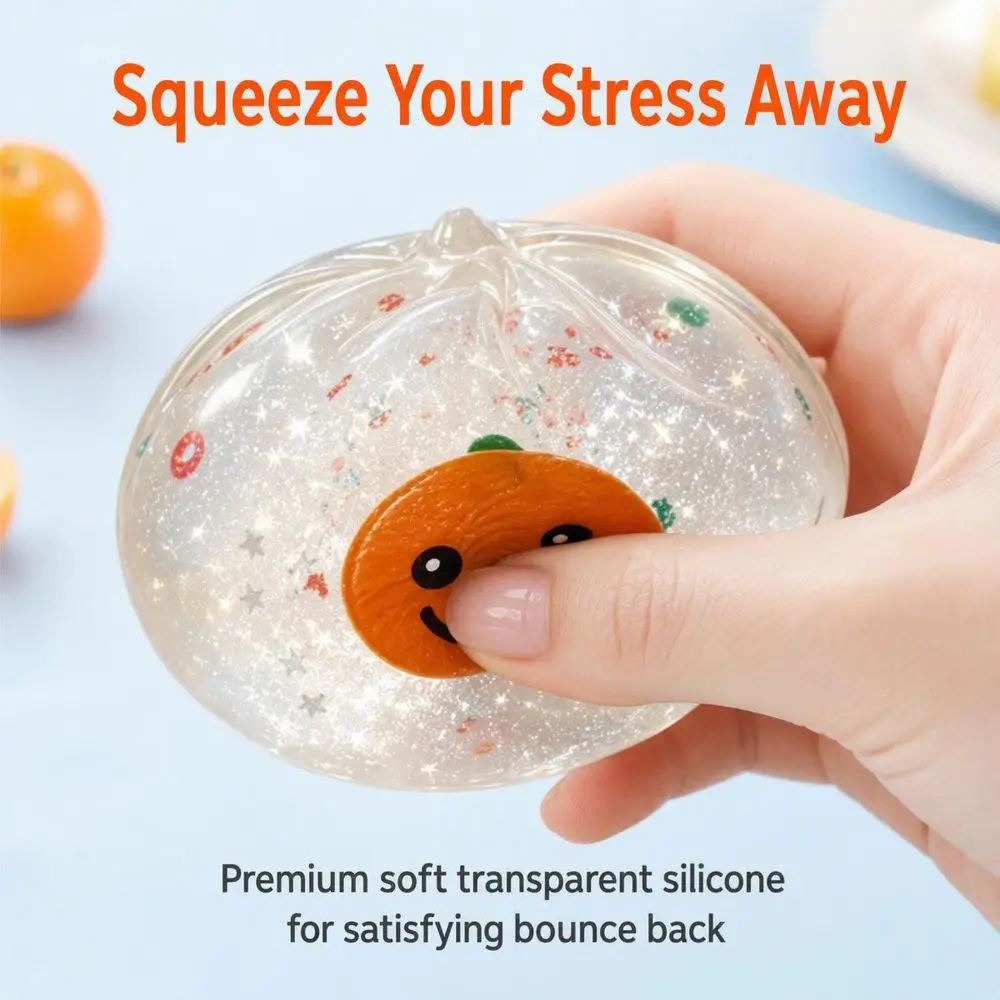 4pcs/set Soft Cute Mini Dumplings Squishy Christmas Food Shape Squishy Crystal Bun Squeezable Pinch Fidget Sensory Toy