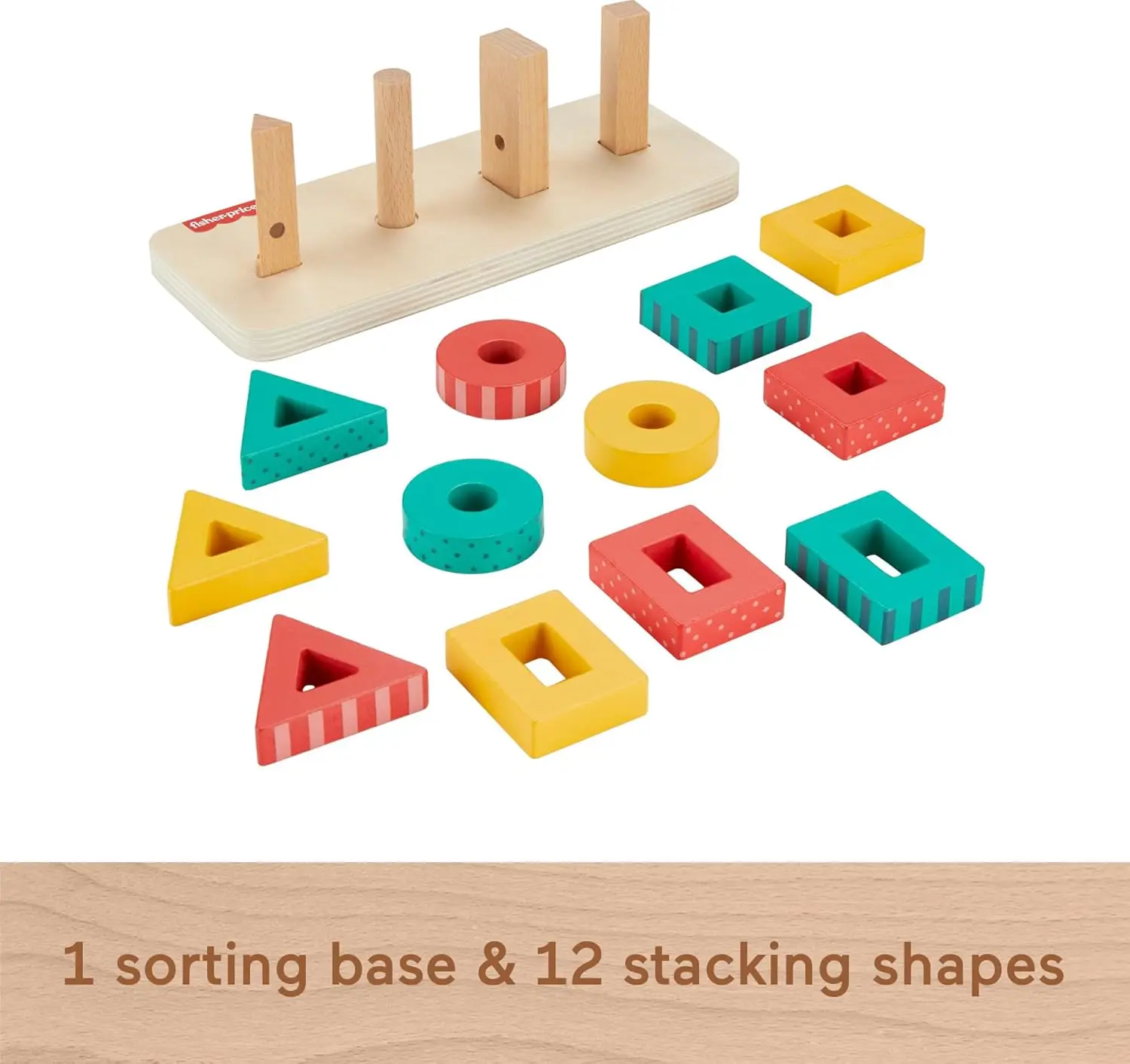 Holz-Spielzeug-Formstapler für Kleinkinder, 13-teilige Sortieraktivität aus Holz für das Feinmotorikspiel im Vorschulalter ab 2 Jahren