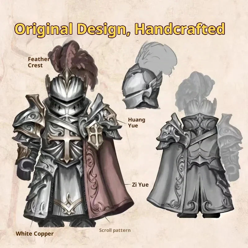 โมเดลโลหะแม่เหล็กถอดประกอบได้ Paladin ของตกแต่งโต๊ะทำงาน จี้ทองแดง ของที่ระลึกสร้างสรรค์เชิงวัฒนธรรม ของสะสม ของเล่นหุ่นยนต์