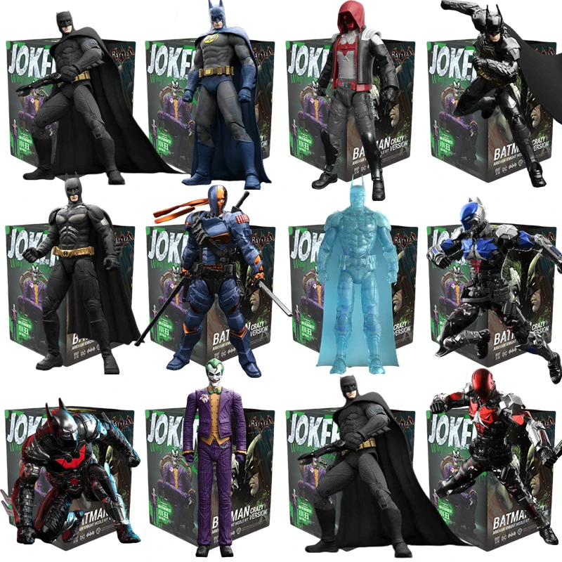 YUANYE Original Batman F5 Arkham Knight JOKER V8.04 1970 DARK KINGHT Deathstroke Red Hood Blocks Bricks Action Figure Model Doll